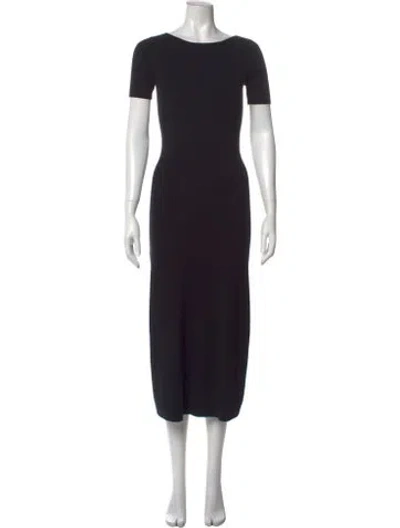 Pre-owned La Maille Sezane Crew Neck Long Dress In Black