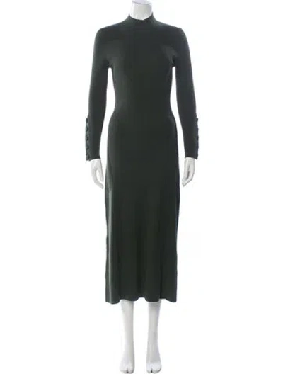 Pre-owned La Maille Sezane Crew Neck Long Dress In Green