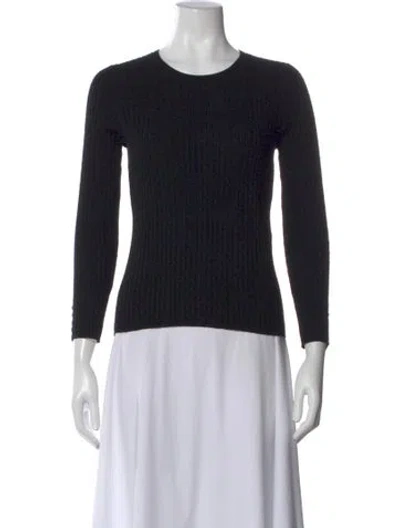 Pre-owned La Maille Sezane Crew Neck Long Sleeve Top In Black