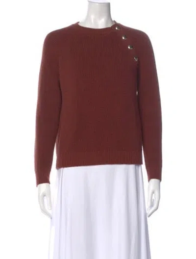 Pre-owned La Maille Sezane Crew Neck Long Sleeve Top In Brown