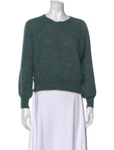 Pre-owned La Maille Sezane Crew Neck Midi Length Dress In Green