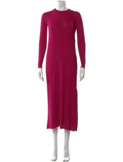 Pre-owned La Maille Sezane Crew Neck Midi Length Dress W/ Tags In Pink