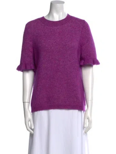 Pre-owned La Maille Sezane Crew Neck Short Sleeve T-shirt In Purple
