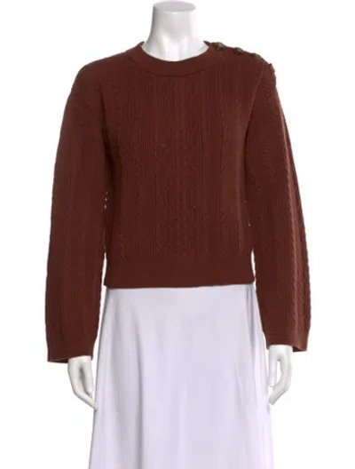 Pre-owned La Maille Sezane Crew Neck Sweater In Brown