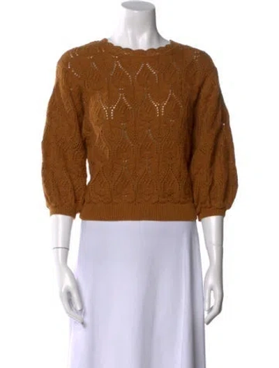 Pre-owned La Maille Sezane Crew Neck Sweater In Brown