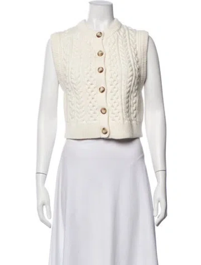 Pre-owned La Maille Sezane Crew Neck Sweater In White