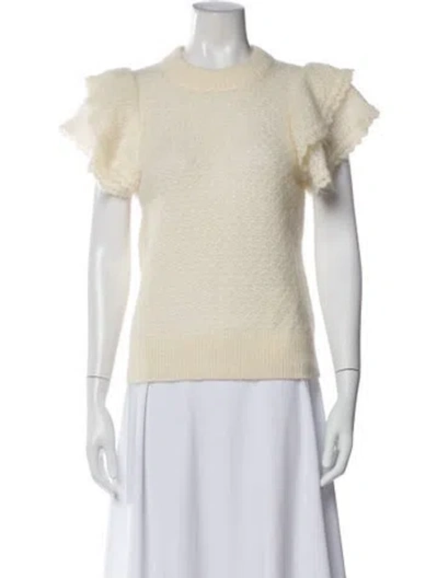 Pre-owned La Maille Sezane Crew Neck Sweater In White