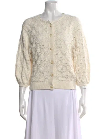 Pre-owned La Maille Sezane Crew Neck Sweater In White