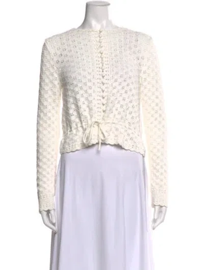 Pre-owned La Maille Sezane Crew Neck Sweater In White