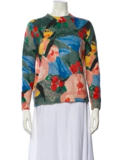 Pre-owned La Maille Sezane Floral Print Crew Neck Sweater In Multi
