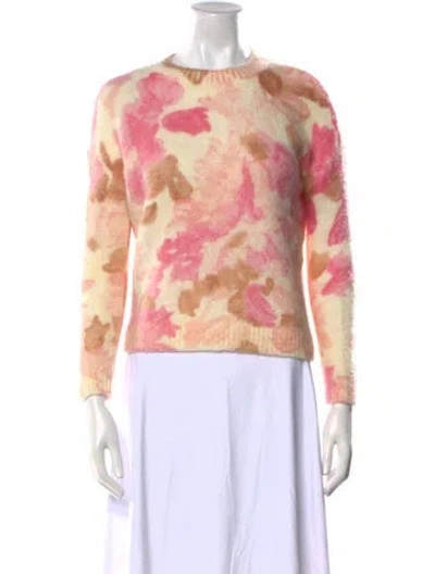 Pre-owned La Maille Sezane Floral Print Crew Neck Sweater In Multi