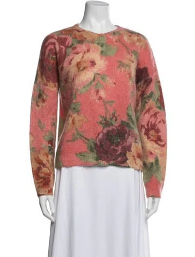 Pre-owned La Maille Sezane Floral Print Crew Neck Sweater W/ Tags In Multi