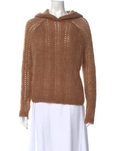 Pre-owned La Maille Sezane Kid Mohair Cowl Neck Sweater In Brown