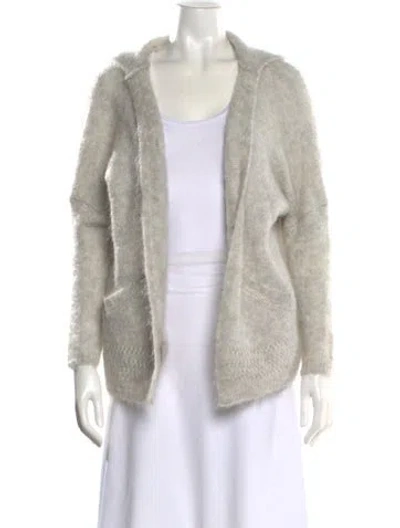 Pre-owned La Maille Sezane Kid Mohair Cowl Neck Sweater In Gray