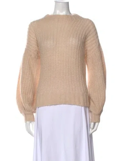 Pre-owned La Maille Sezane Kid Mohair Crew Neck Sweater In Neutral