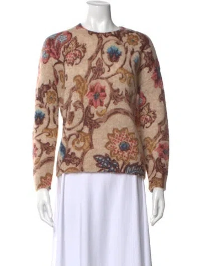 Pre-owned La Maille Sezane Kid Mohair Floral Print Sweater