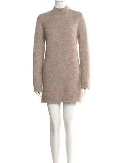 Pre-owned La Maille Sezane Kid Mohair Mini Dress In Neutral