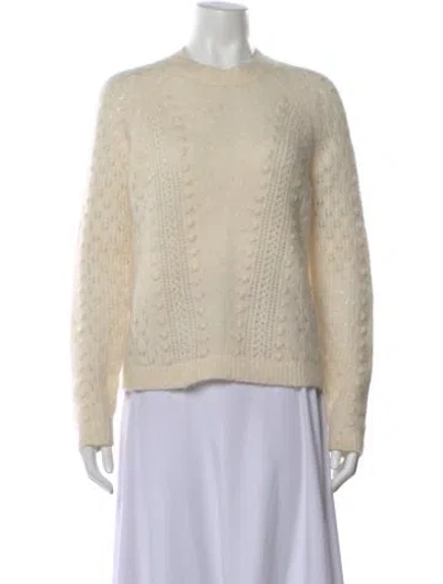 Pre-owned La Maille Sezane Kid Mohair Patterned Sweater In Neutral