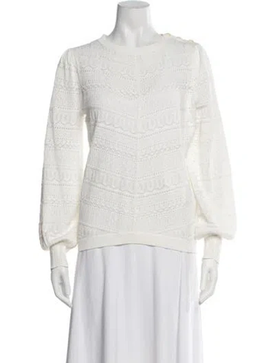 Pre-owned La Maille Sezane Lace Pattern Crew Neck Sweater W/ Tags In Neutral