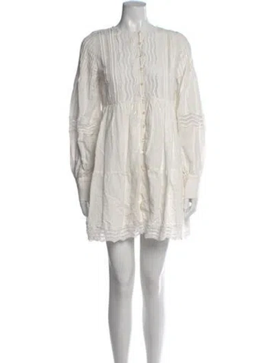 Pre-owned La Maille Sezane Linen Mini Dress In White