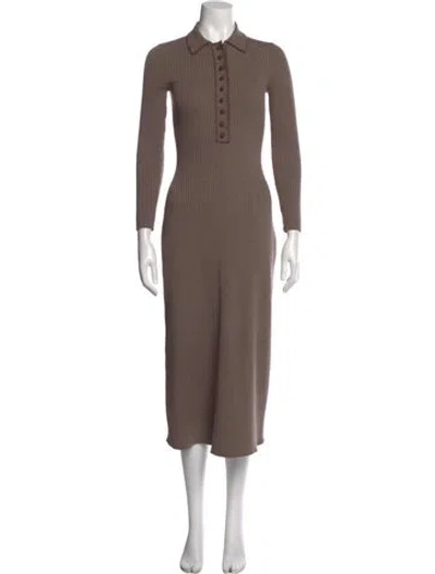 Pre-owned La Maille Sezane Long Dress In Brown