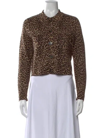 Pre-owned La Maille Sezane Merino Wool Animal Print Sweater In Neutral