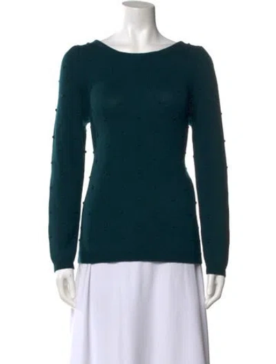Pre-owned La Maille Sezane Merino Wool Bateau Neckline Sweater In Green