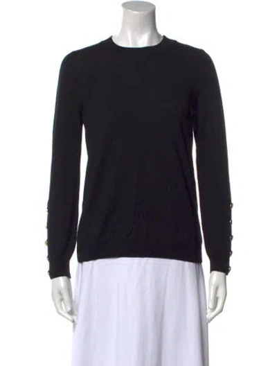 Pre-owned La Maille Sezane Merino Wool Crew Neck Sweater In Black