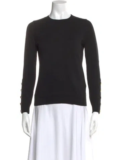 Pre-owned La Maille Sezane Merino Wool Crew Neck Sweater In Black