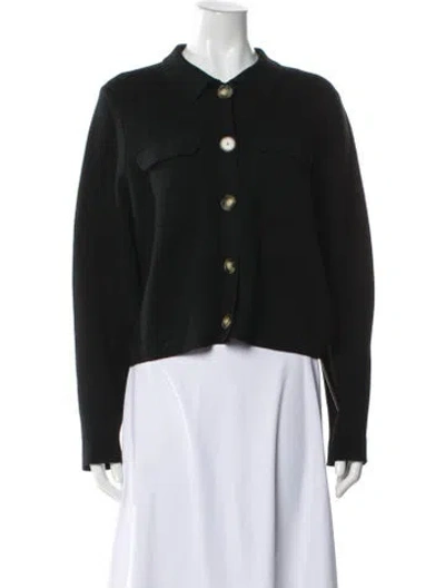Pre-owned La Maille Sezane Merino Wool Crew Neck Sweater In Black