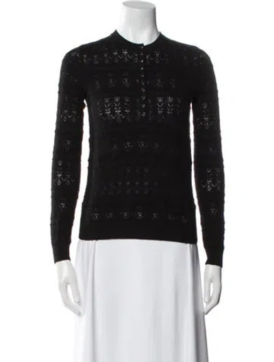 Pre-owned La Maille Sezane Merino Wool Crew Neck Sweater In Black