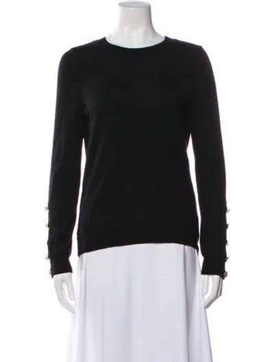 Pre-owned La Maille Sezane Merino Wool Crew Neck Sweater In Black
