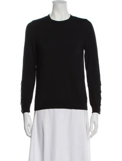 Pre-owned La Maille Sezane Merino Wool Crew Neck Sweater In Black