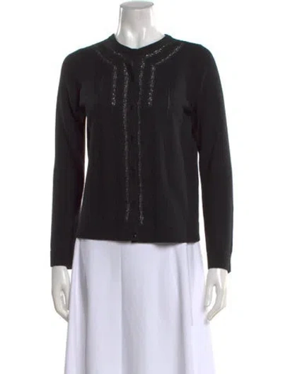 Pre-owned La Maille Sezane Merino Wool Crew Neck Sweater In Black