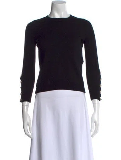 Pre-owned La Maille Sezane Merino Wool Crew Neck Sweater In Black