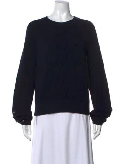 Pre-owned La Maille Sezane Merino Wool Crew Neck Sweater In Black