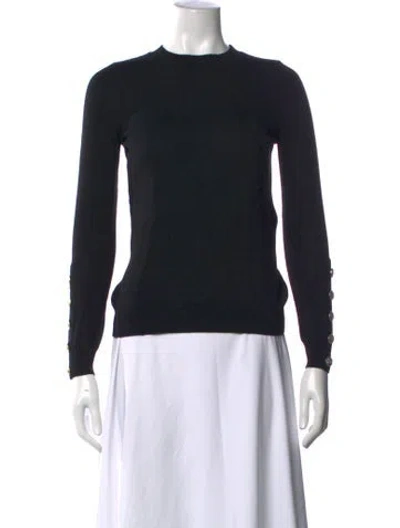 Pre-owned La Maille Sezane Merino Wool Crew Neck Sweater In Black