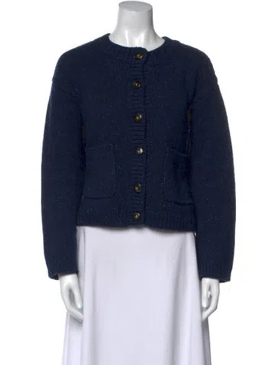 Pre-owned La Maille Sezane Merino Wool Crew Neck Sweater In Blue