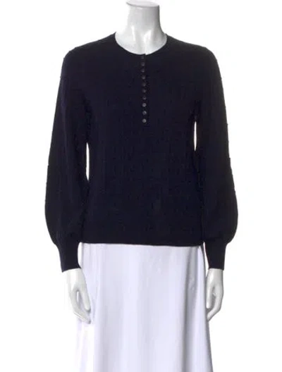 Pre-owned La Maille Sezane Merino Wool Crew Neck Sweater In Blue
