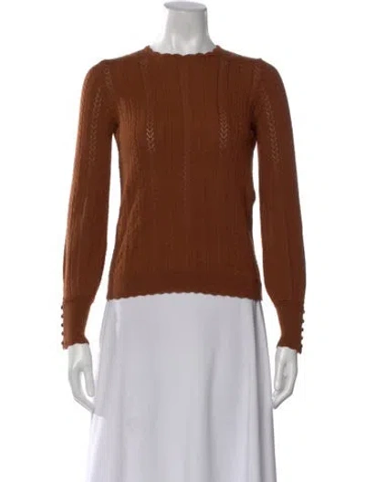 Pre-owned La Maille Sezane Merino Wool Crew Neck Sweater In Brown