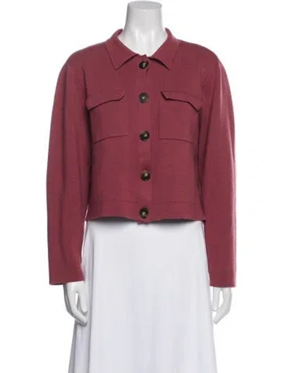 Pre-owned La Maille Sezane Merino Wool Crew Neck Sweater In Burgundy