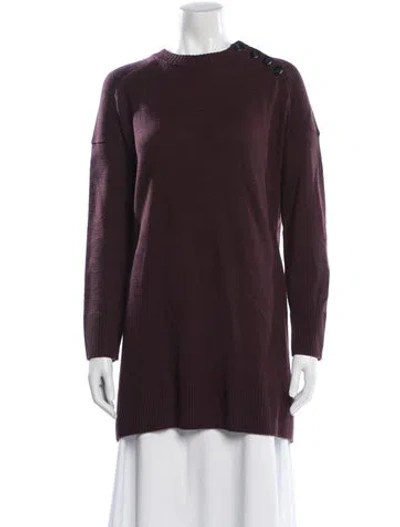 Pre-owned La Maille Sezane Merino Wool Crew Neck Sweater In Burgundy