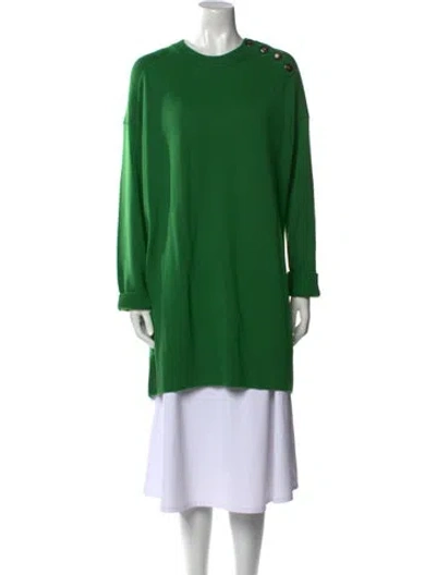 Pre-owned La Maille Sezane Merino Wool Crew Neck Sweater In Green