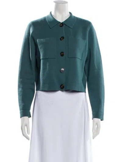 Pre-owned La Maille Sezane Merino Wool Crew Neck Sweater In Green