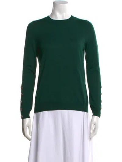 Pre-owned La Maille Sezane Merino Wool Crew Neck Sweater In Green