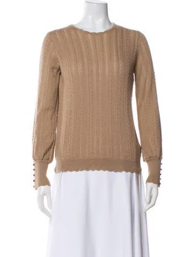 Pre-owned La Maille Sezane Merino Wool Crew Neck Sweater In Neutral