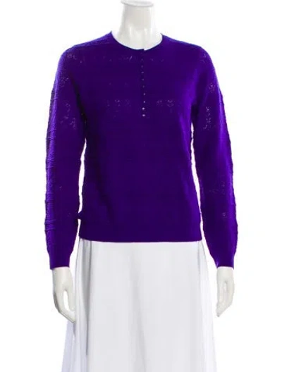Pre-owned La Maille Sezane Merino Wool Crew Neck Sweater In Purple