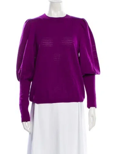 Pre-owned La Maille Sezane Merino Wool Crew Neck Sweater In Purple