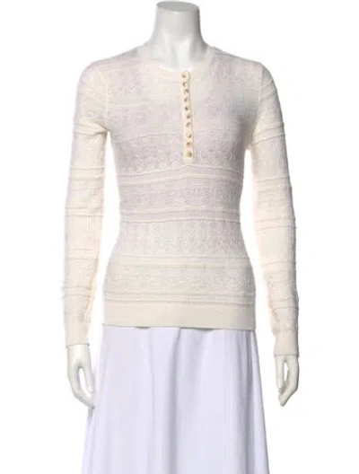 Pre-owned La Maille Sezane Merino Wool Crew Neck Sweatshirt In Neutral