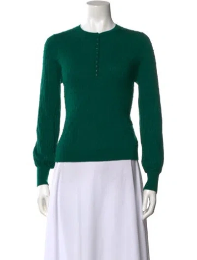Pre-owned La Maille Sezane Merino Wool Crew Neck Top In Green